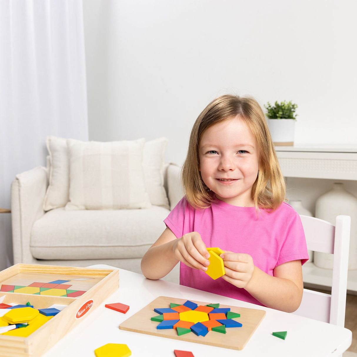 Melissa & Doug Multifarvet Mønster-Leg - Træ - Sæt Med Klodser Og Plader