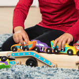 Melissa & Doug Multifarvet Biltransporter "Mega Racerbiler" Sæt