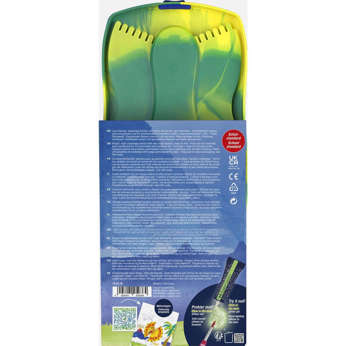 Faber-Castell Dækfarver Connector Dinosaur 12 Ass Farver