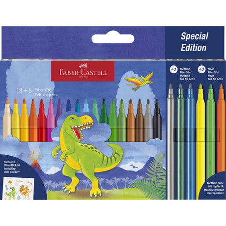 Faber-Castell Tusser Dinosaurus 8+3 METALLIC