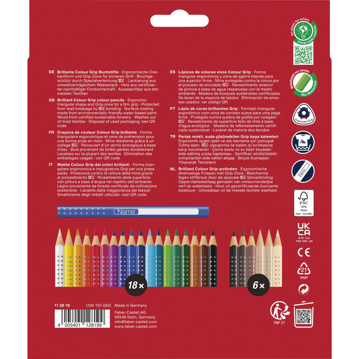 Faber-Castell Grip Farveblyanter "Skin Tones" 24 Stk