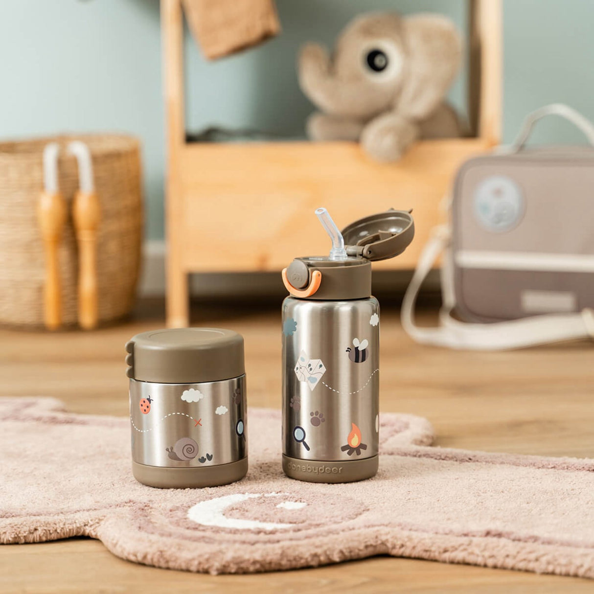 DonebyDeer Sand Tiny Trails Insulated Sugerør Flaske