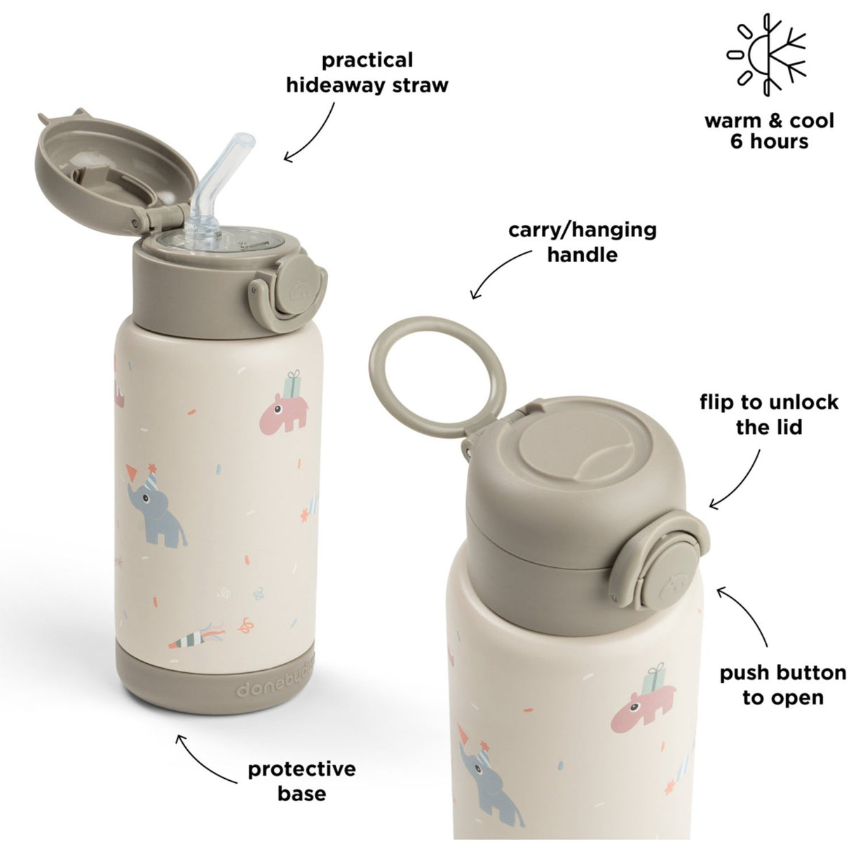 DonebyDeer Sand Celebration Insulated Sugerør Flaske