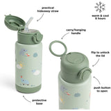 DonebyDeer Green Playground Insulated Sugerør Flaske