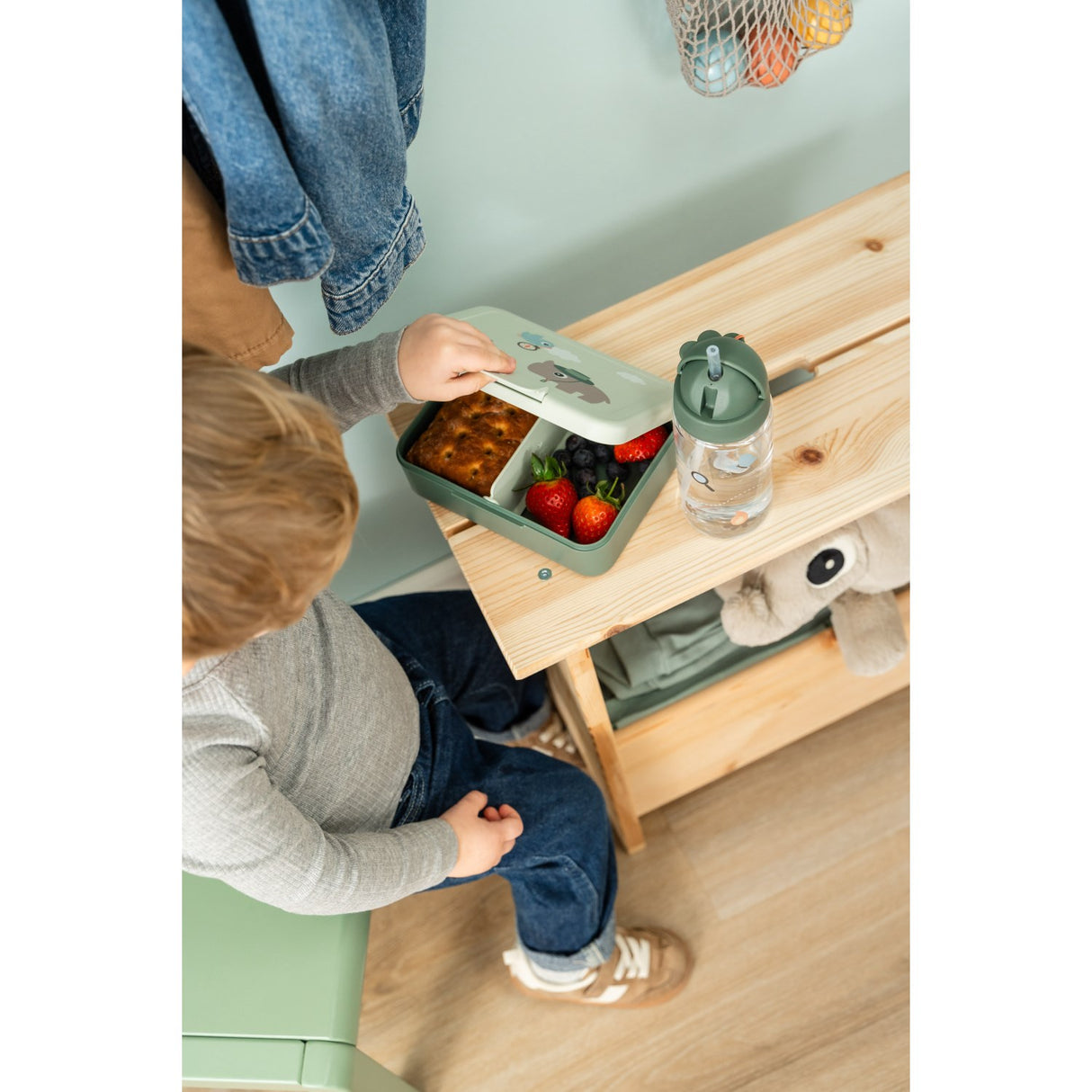 DonebyDeer Green Tiny Trails Lunch Æske Med Divider