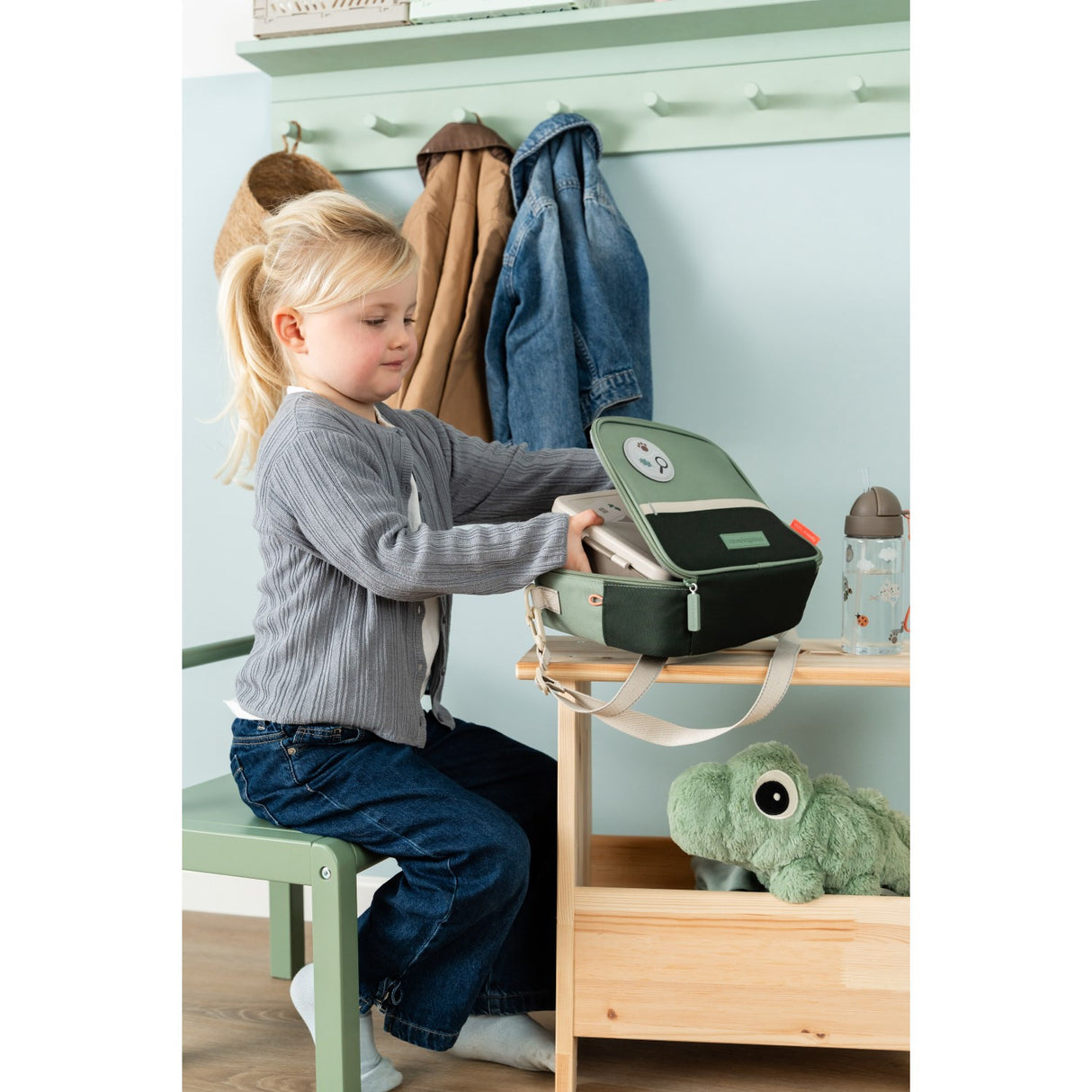 DonebyDeer Green Tiny Trails Insulated Lunch Taske