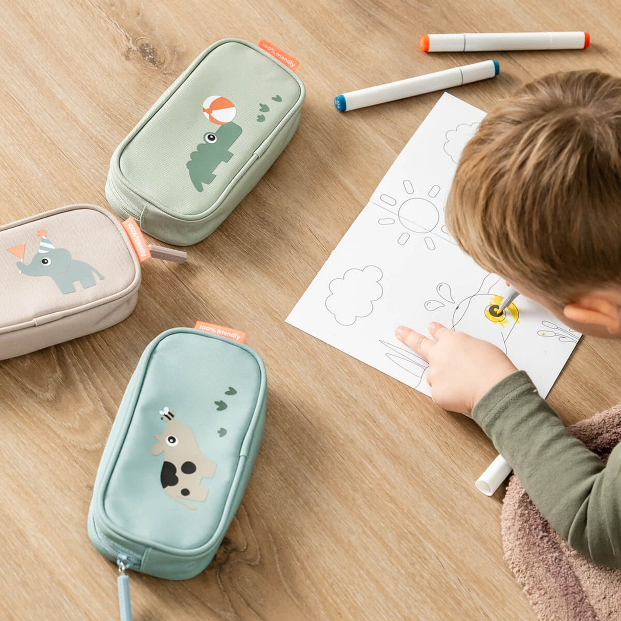 DonebyDeer Blue Tiny Farm Pencil Case