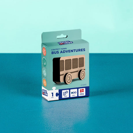 Crateit Town Wooden Legetøj Bus Adventures