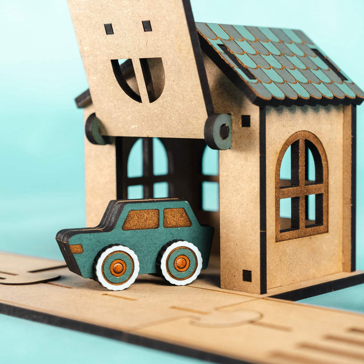 Crateit Town Wooden Legetøj Crossroad Cottage