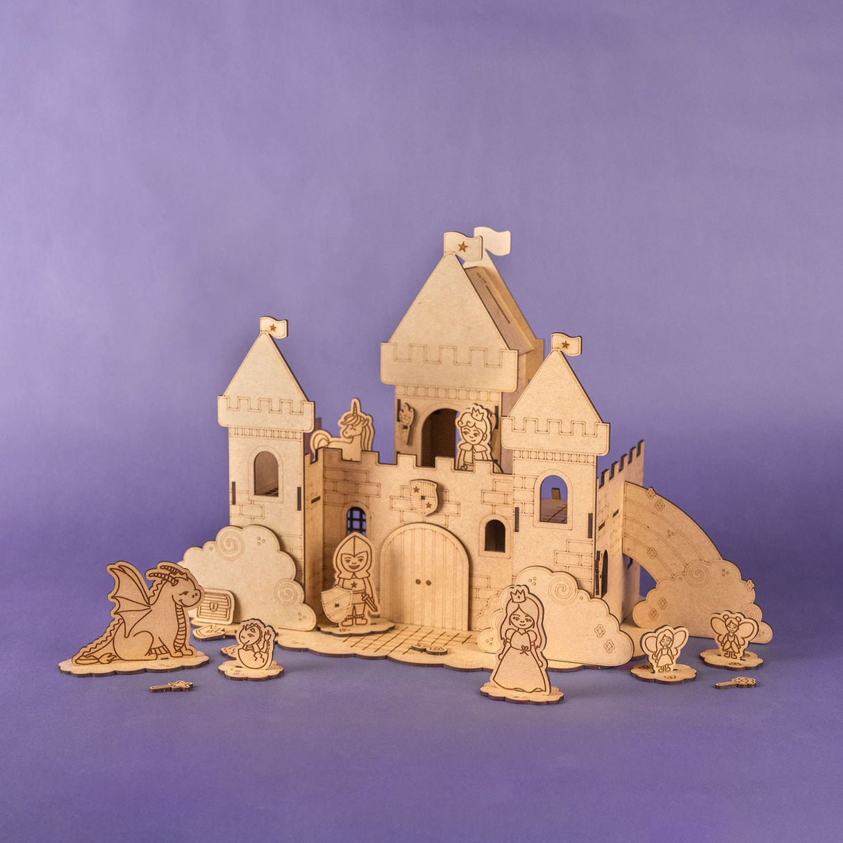 Crateit Unicorn Wooden Legetøj Dreamland Castle