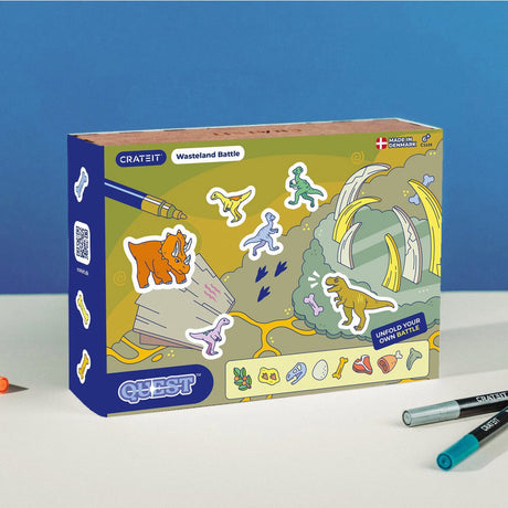 Crateit Dinosaur Wooden Legetøj Wasteland Battle