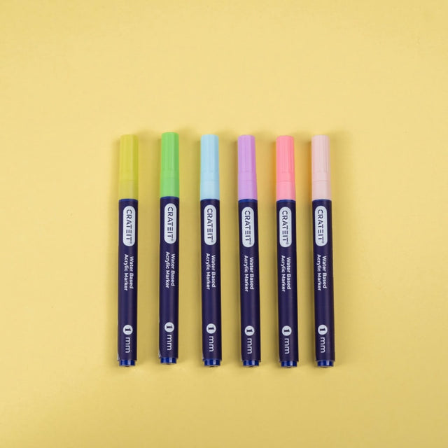 Crateit Pastel Tuscher 1mm 6 Pak
