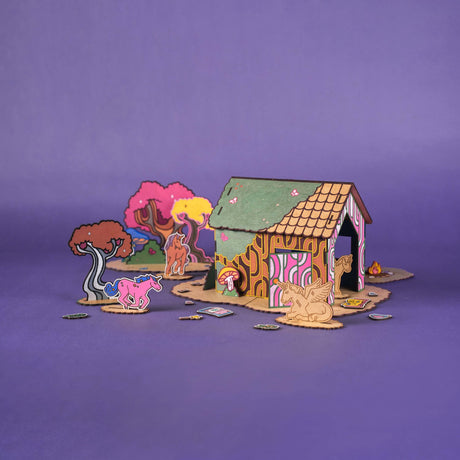 Crateit Unicorn Wooden Legetøj Magic Forest