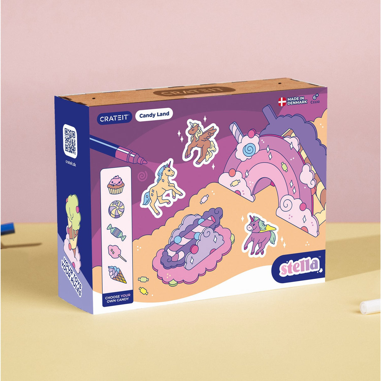 Crateit Unicorn Wooden Legetøj Candy Land