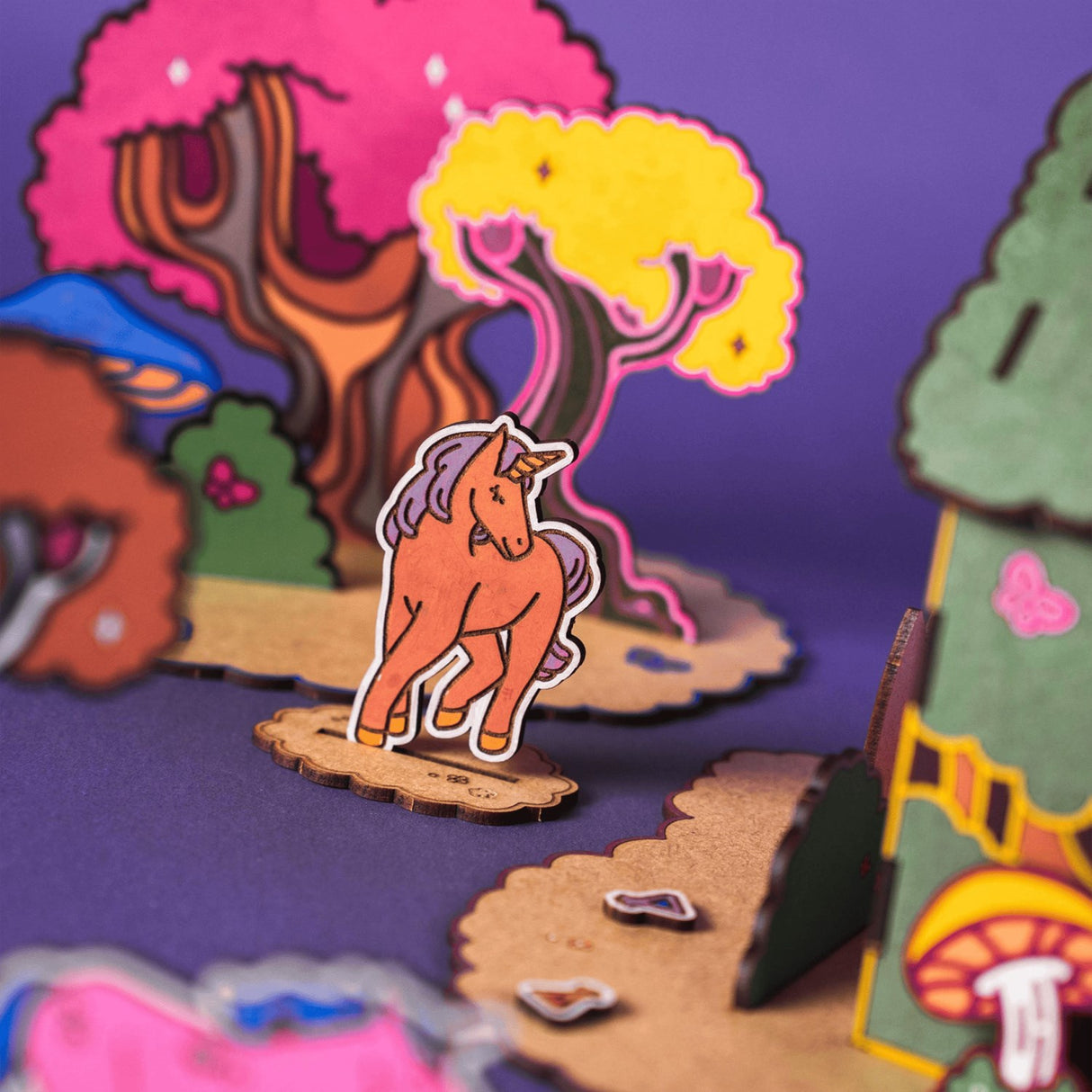 Crateit Unicorn Wooden Legetøj Magic Forest