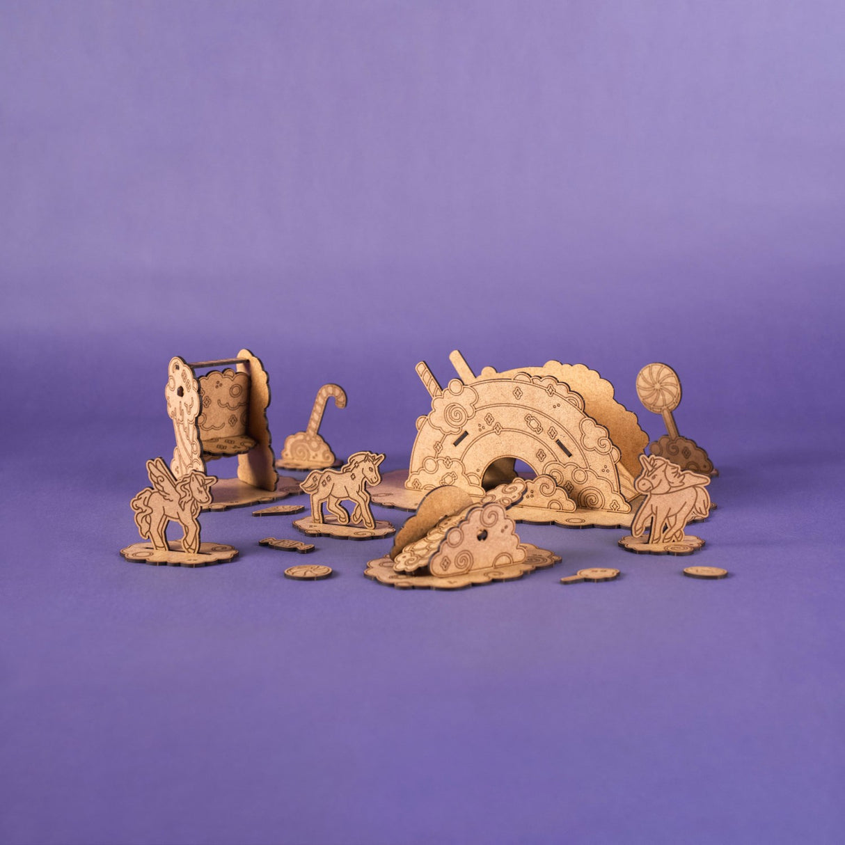 Crateit Unicorn Wooden Legetøj Candy Land