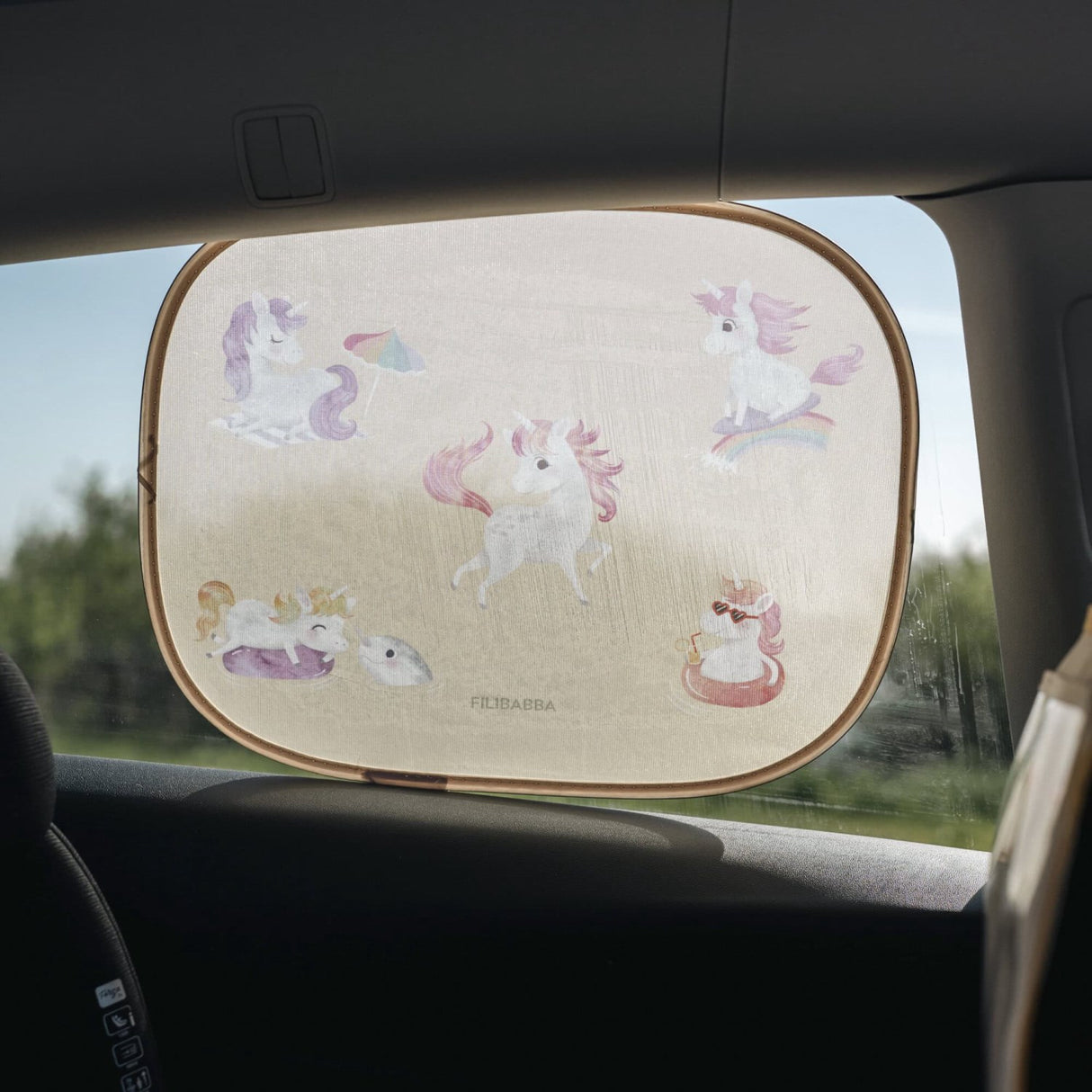 FILIBABBA Unicorn Shores Solskærme Til Bilen 2 Pak