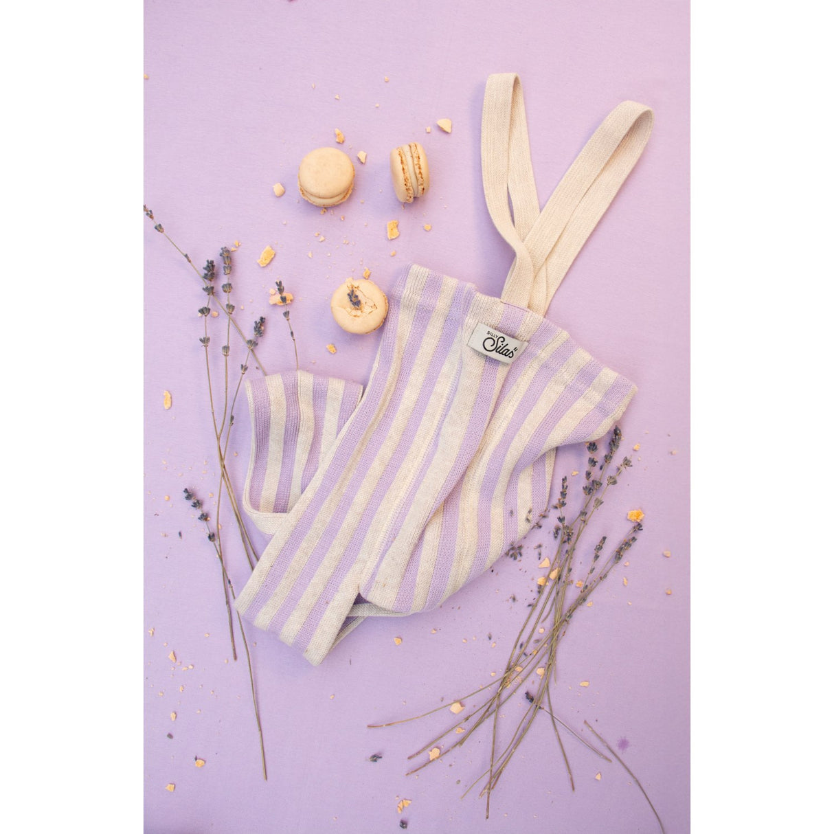Silly Silas Lavender X Cream Striped Footless Strømpebukser Special Edition