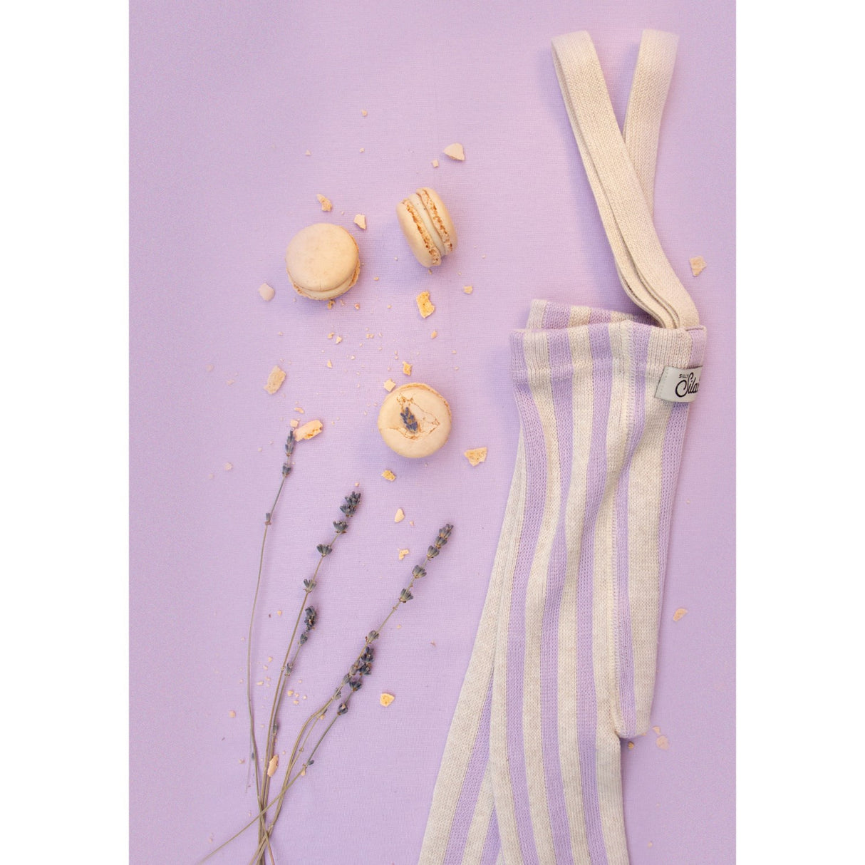 Silly Silas Lavender X Cream Striped Footless Strømpebukser Special Edition