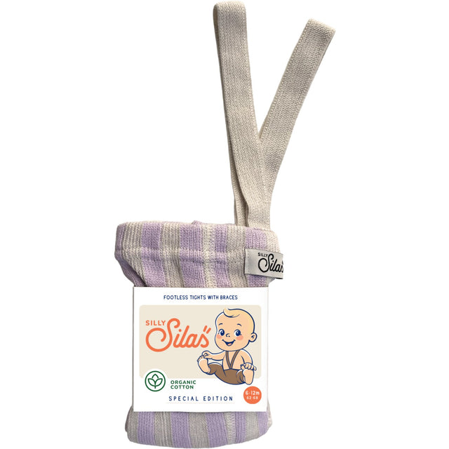 Silly Silas Lavender X Cream Striped Footless Strømpebukser Special Edition