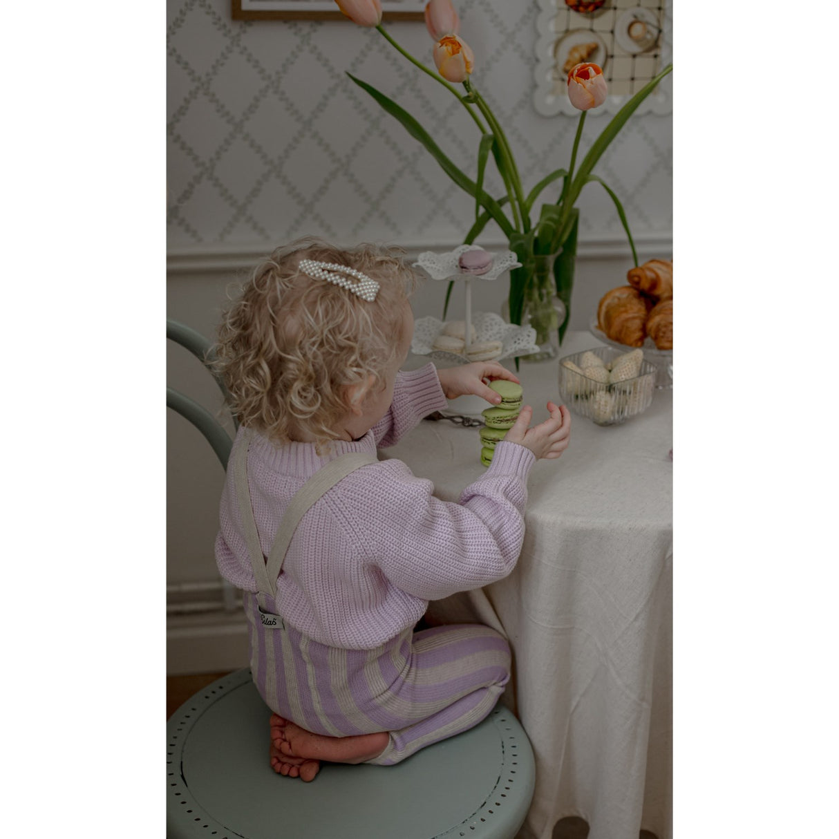 Silly Silas Lavender X Cream Striped Footless Strømpebukser Special Edition