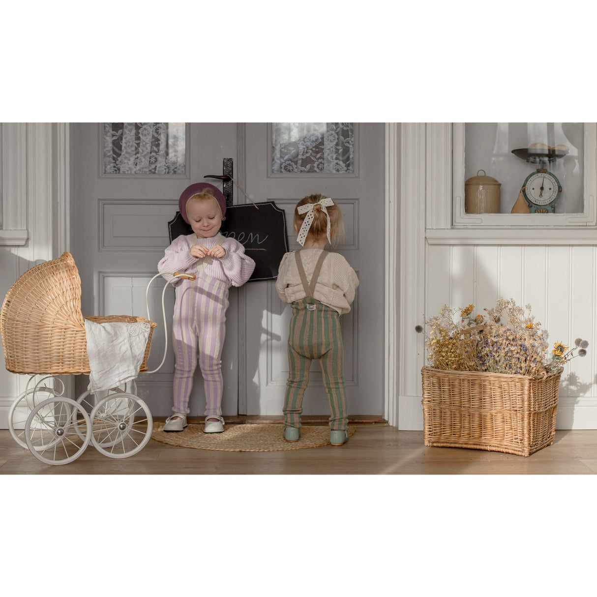 Silly Silas Lavender X Cream Striped Footless Strømpebukser Special Edition