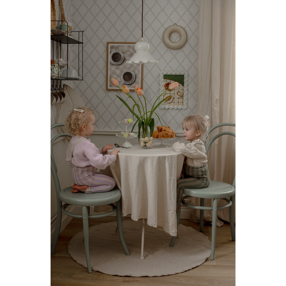 Silly Silas Lavender X Cream Striped Footless Strømpebukser Special Edition