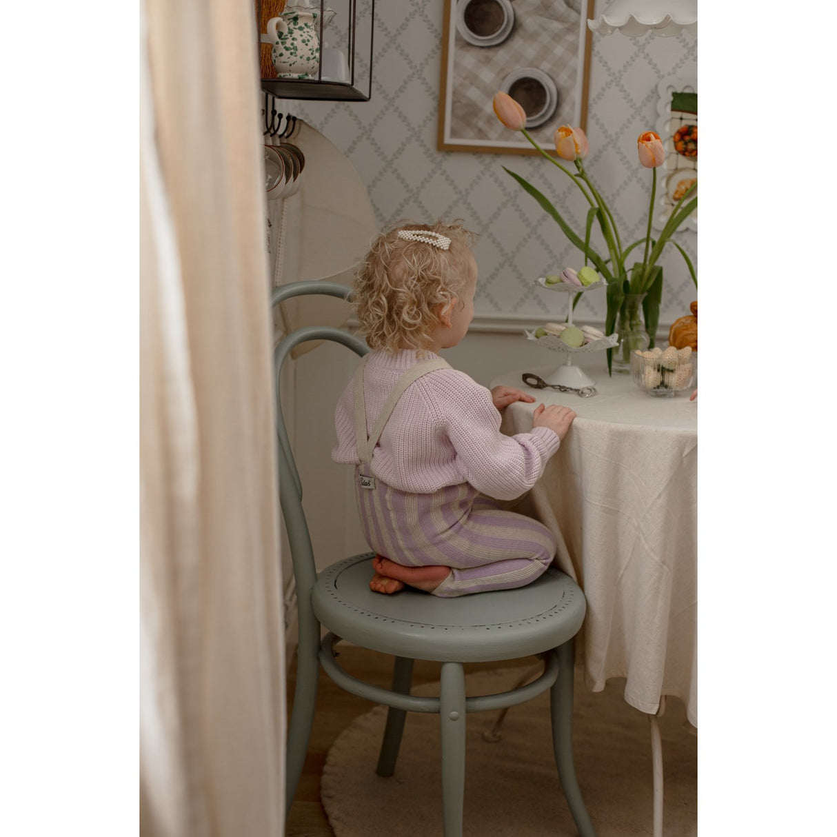 Silly Silas Lavender X Cream Striped Footless Strømpebukser Special Edition