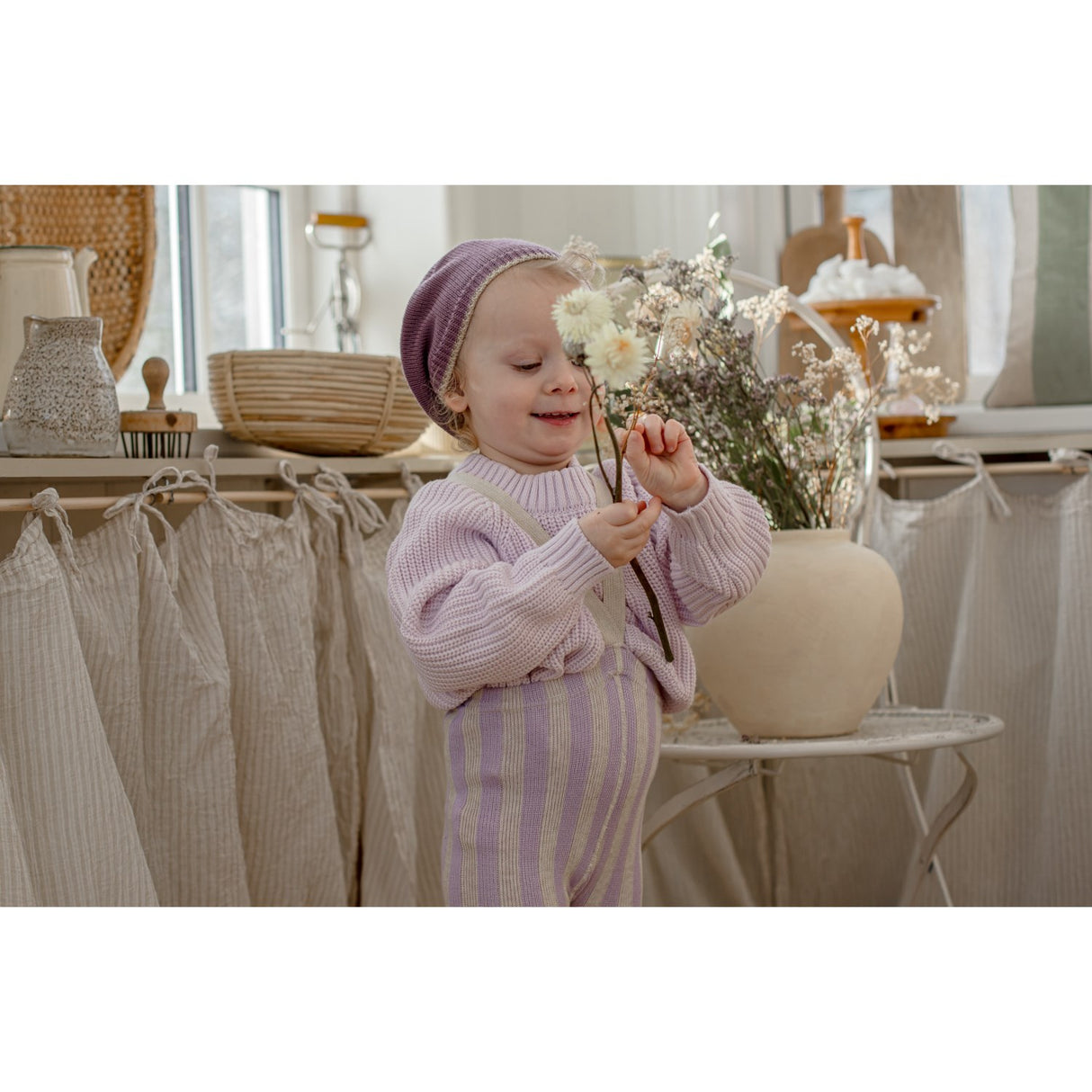 Silly Silas Lavender X Cream Striped Footless Strømpebukser Special Edition