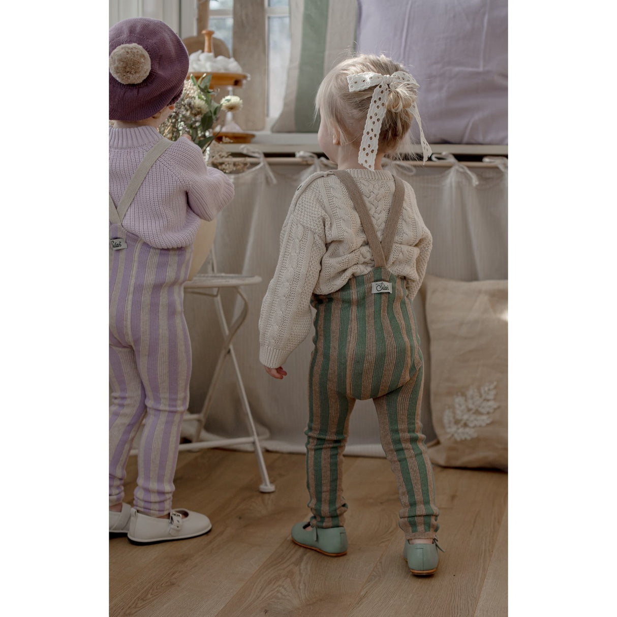 Silly Silas Lavender X Cream Striped Footless Strømpebukser Special Edition