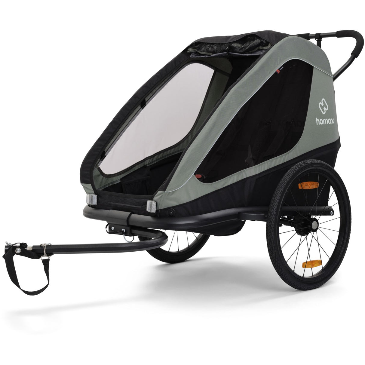 Hamax Khaki Green/Black Traveller Bicycle Trailer Dobbelt