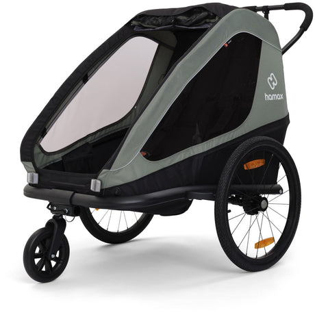 Hamax Khaki Green/Black Traveller Bicycle Trailer Dobbelt