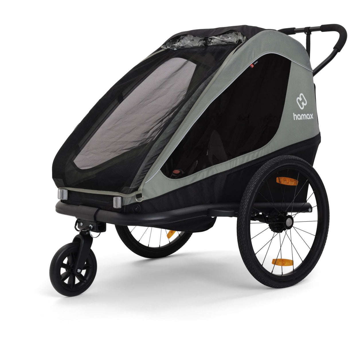 Hamax Khaki Green/Black Traveller Bicycle Trailer Dobbelt