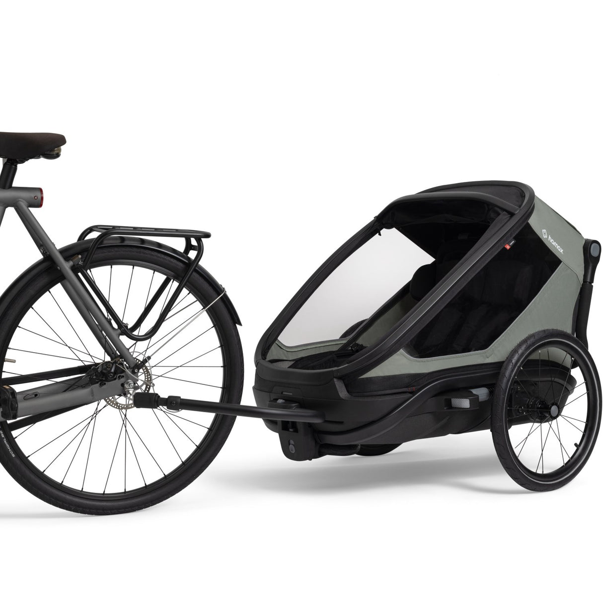 Hamax Green/Black Outback Next Bicycle Trailer Dobbelt