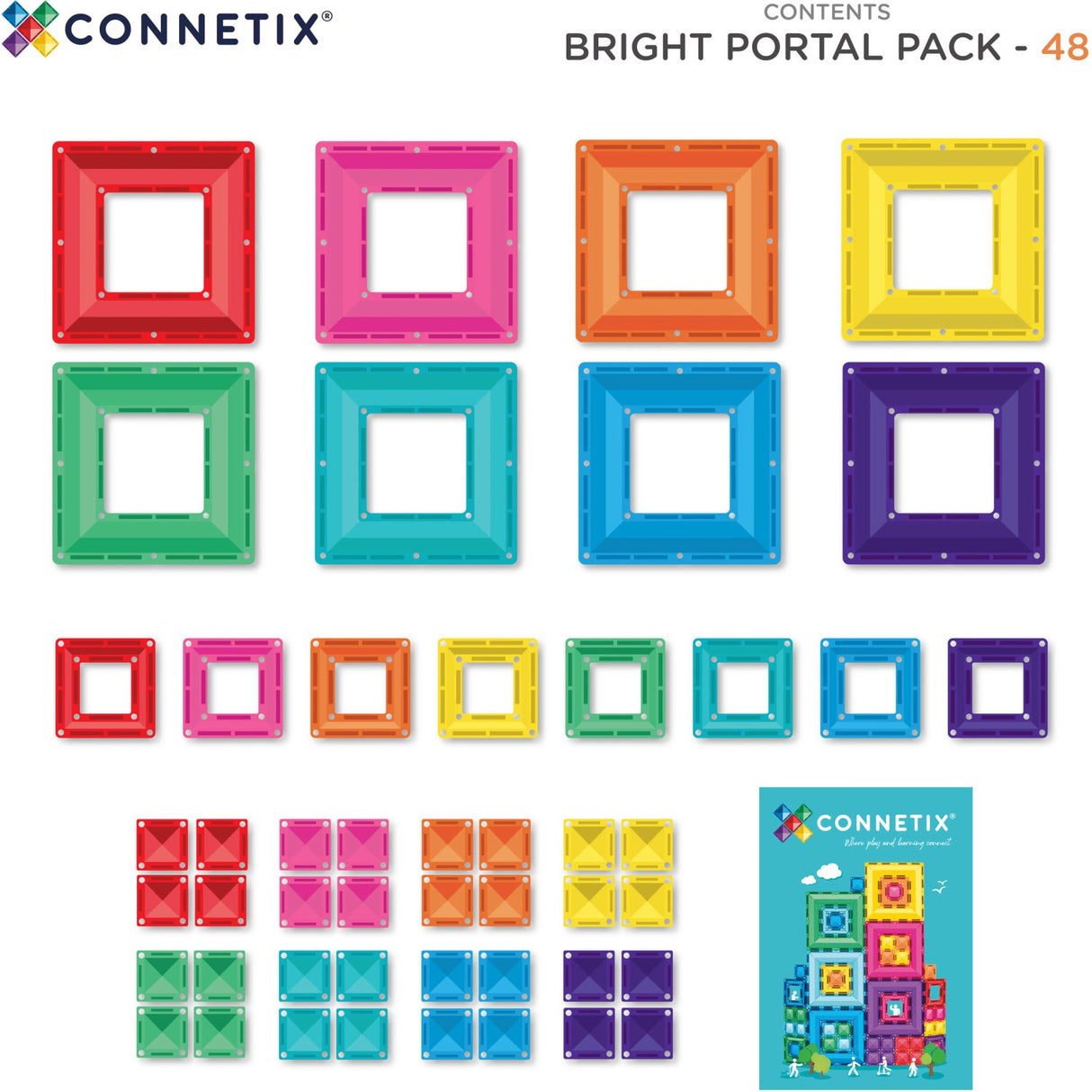 Connetix Multicolour Bright Portal Pak 48 Pcs