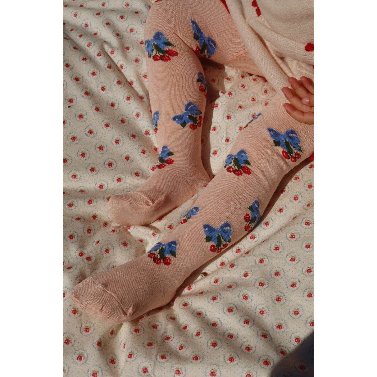 Konges Sløjd Amarena/Tramonto 2 Pak Flower Og Cherry Jacquard Strømpebukser