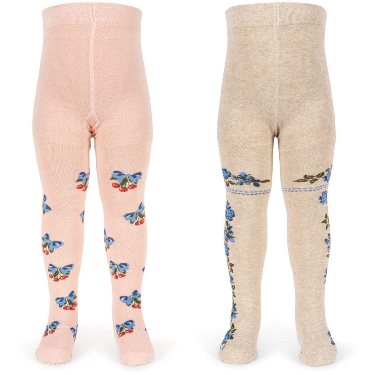 Konges Sløjd Amarena/Tramonto 2 Pak Flower Og Cherry Jacquard Strømpebukser
