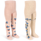 Konges Sløjd Amarena/Tramonto 2 Pak Flower Og Cherry Jacquard Strømpebukser