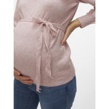 Mama;licious Misty Rose Melange Mlnewanne L/S Strik Top A.