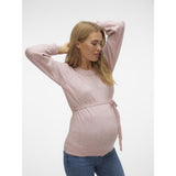 Mama;licious Misty Rose Melange Mlnewanne L/S Strik Top A.