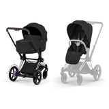 Cybex Sepia Black/Black Epriam Comfort Rosegold Inklusiv Foldbar Liggedel