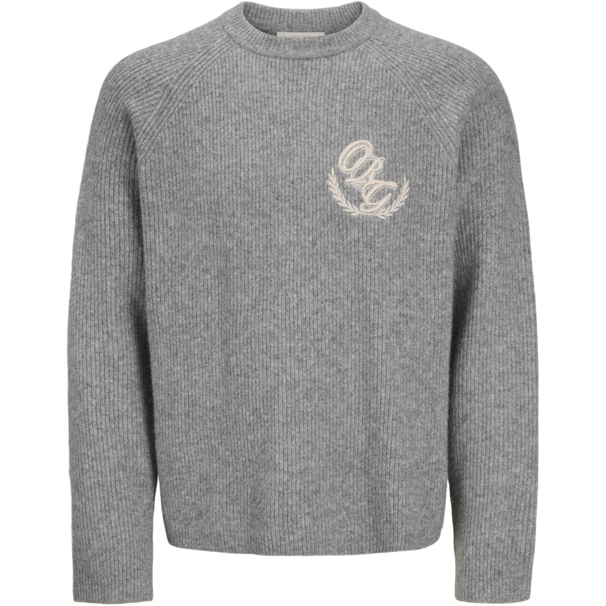 Jack & Jones Junior Light Grey Melange Jorfrederiksberg Strik Emb Cn Sn Jnr