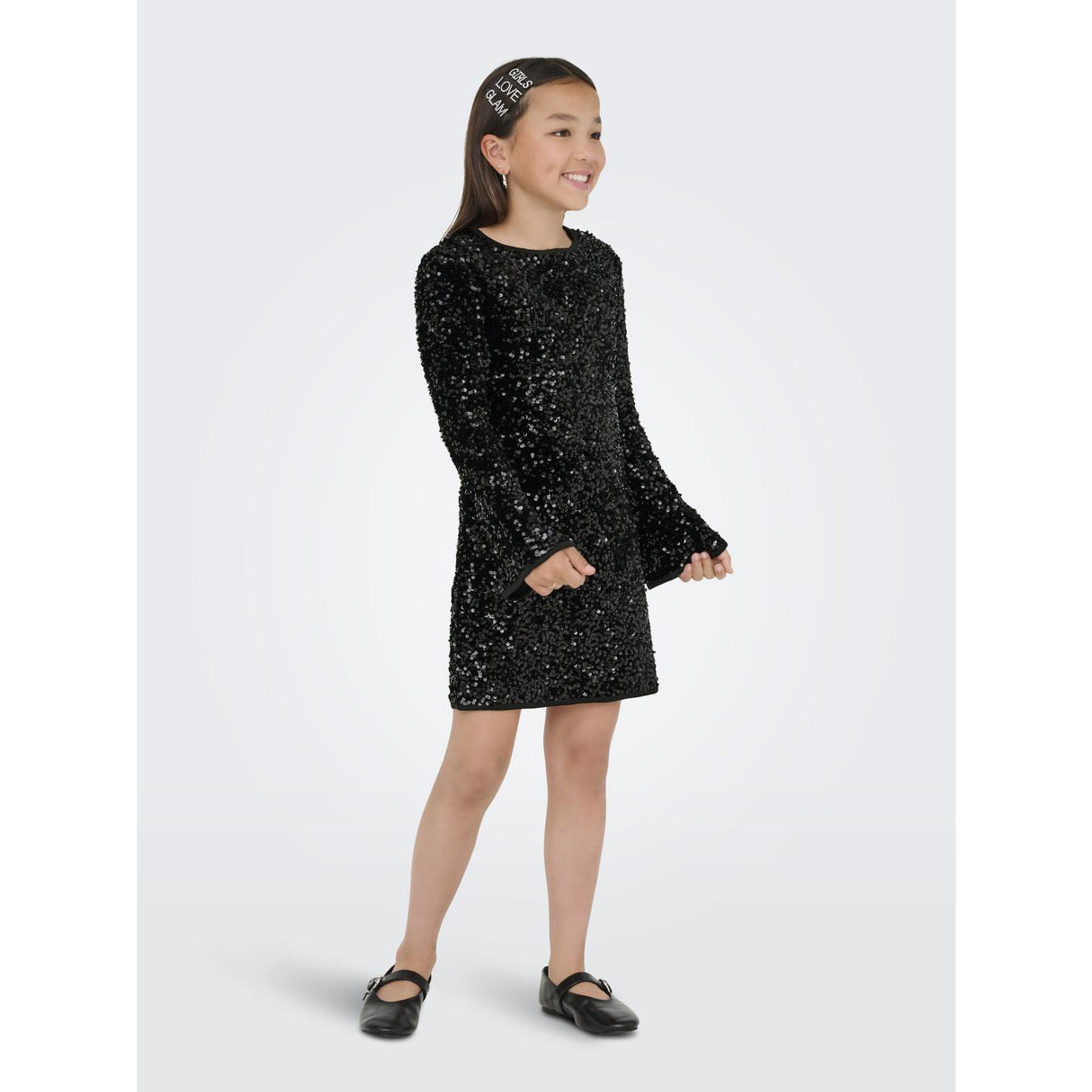 kids ONLY Black Kogconfidence Life Ls Seq Flrd Kjole Jrs
