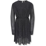 kids ONLY Black Silver Lurex Kogglam Ls Kjole Jrs