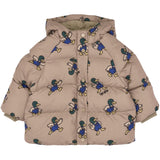 THE NEW Siblings Taupe Gray AOP Tn Tnstuwe Puffer Jakke