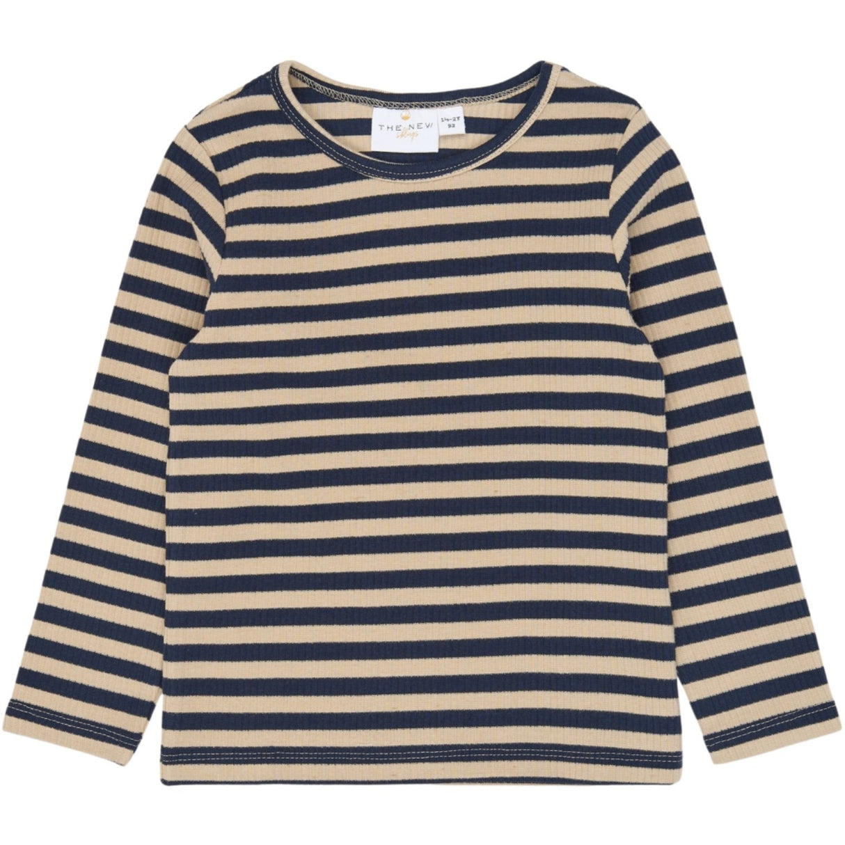 THE NEW Siblings Navy Blazer Striped Tnstfro L_S Rib Tee