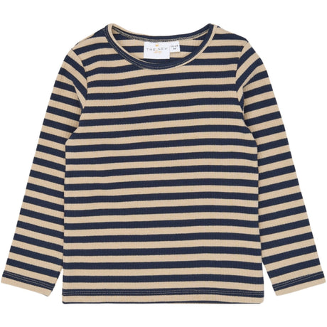 THE NEW Siblings Navy Blazer Striped Tnstfro L_S Rib Tee