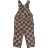 THE NEW Siblings Taupe Gray Check Tn Tnstvondell Denim Dungarees
