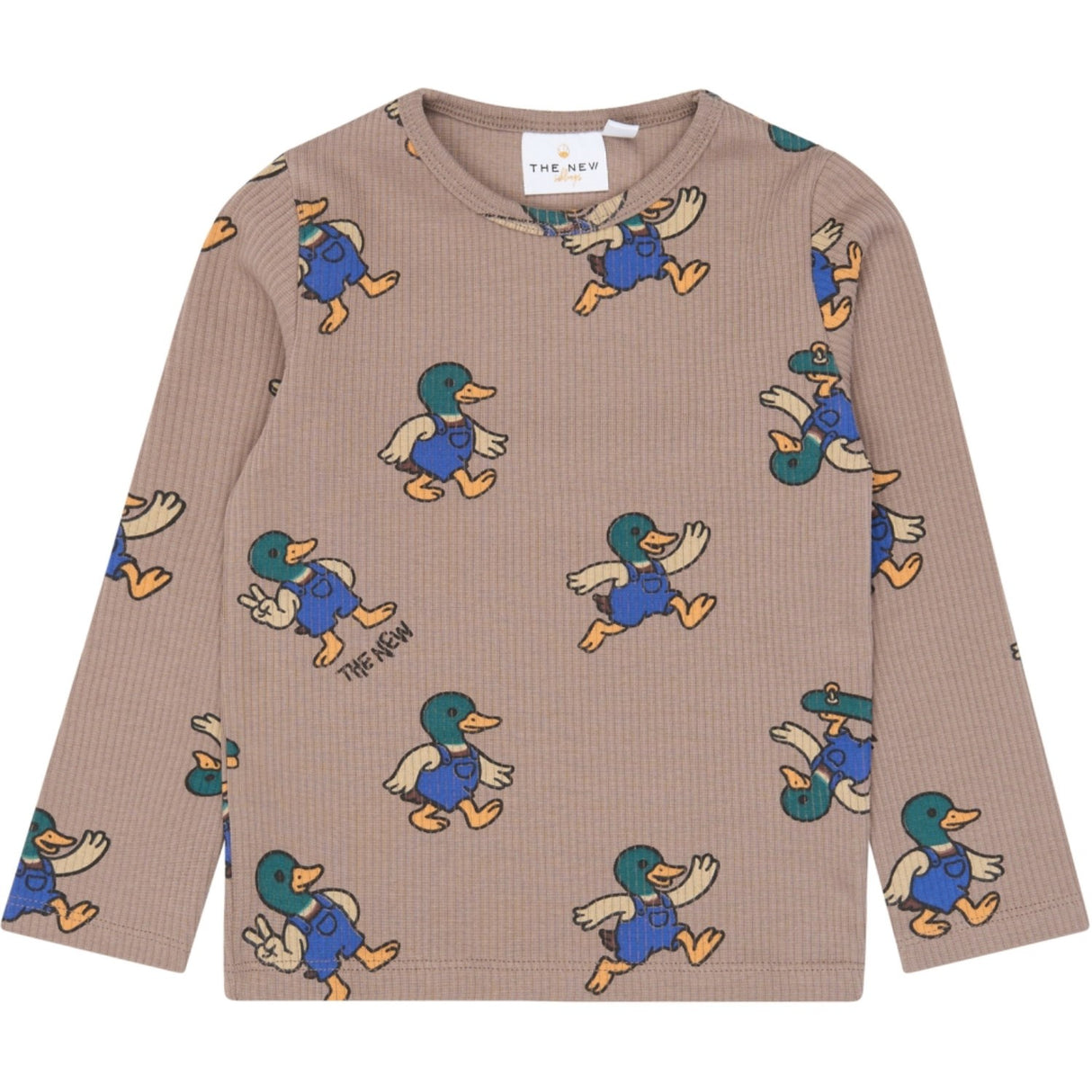 THE NEW Siblings Taupe Gray AOP Tn Tnstvaldemar L_S Rib Tee