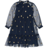 The New Navy Blazer AOP Tnyudelle Mesh L_S Kjole